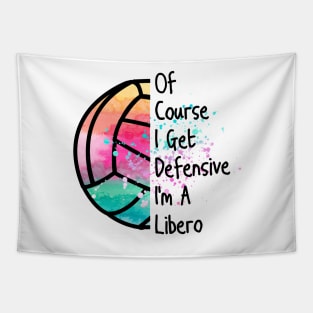 Funny Libero Defensive Volleyball Player Cute Quote Gifts Tapestry