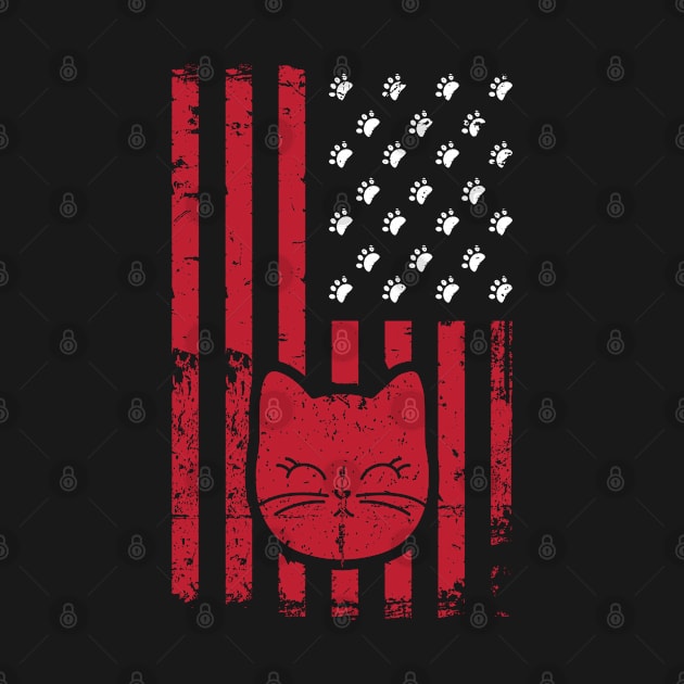 United States Flag Happy Cat by jonathanptk