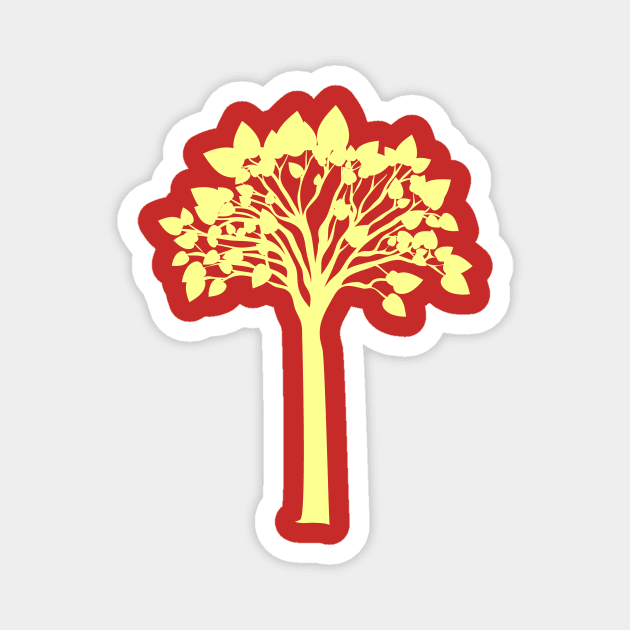 yellow bright bold tree Magnet by brighter bolder louder