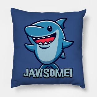 Jawsome! Kawaii Shark Cartoon Pillow