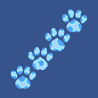 Blue Paw Prints (Version 1) T-Shirt