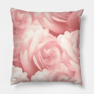 Seamless floral pattern of pink roses. Pillow