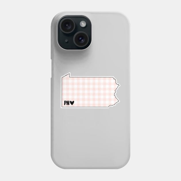 USA States: Pennsylvania (pink plaid) Phone Case by LetsOverThinkIt