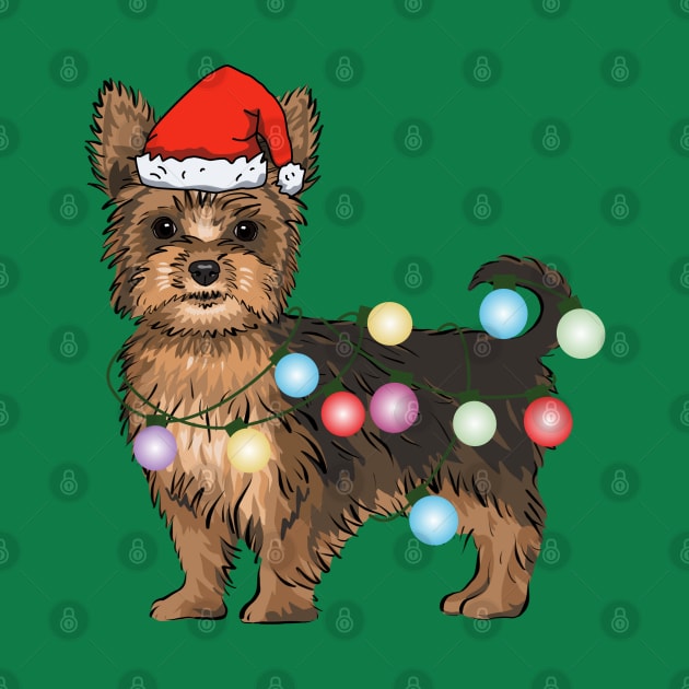 Yorkie Christmas Lights by okpinsArtDesign