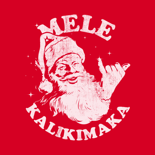 Retro Christmas Mele Kalikimaka Santa Shaka Hawaii by Doubledutch