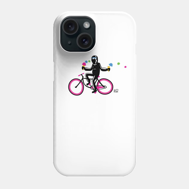 Cute ninja on a pink biking losing the ice cream! Phone Case by weheartninjas