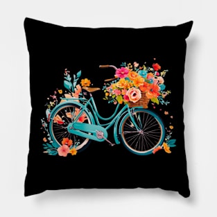 Stylish vector graphic of a retro bicycle. Pillow