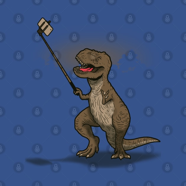 Funny Cute T-Rex Dinosaur Taking Selfie Funny Selfie by BoggsNicolas