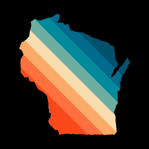 Wisconsin State Retro Map by n23tees