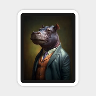 Royal Portrait of a Hippopotamus Magnet