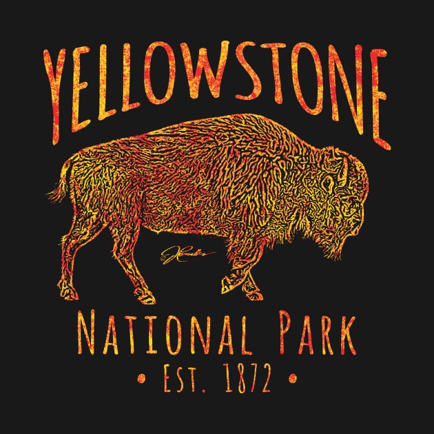 Yellowstone National Park Walking Bison by jcombs