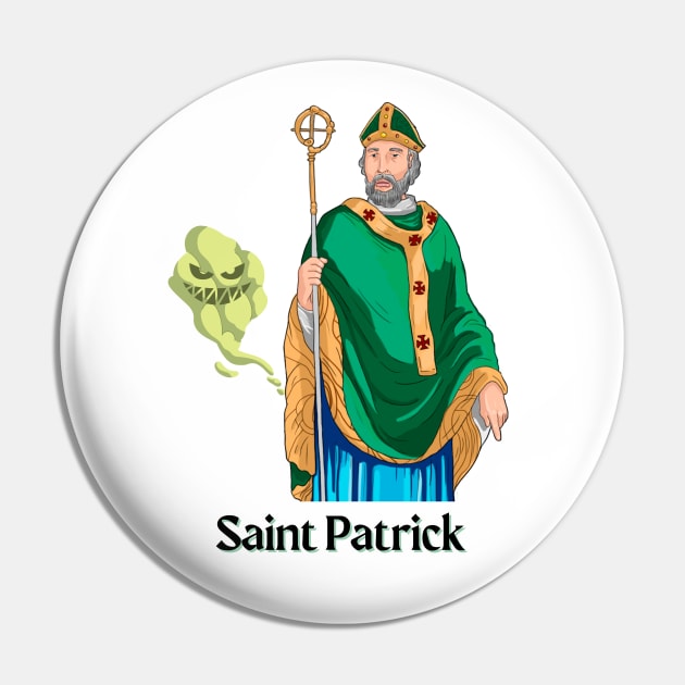 Saint Patrick the Stinker Pin by FartMerch