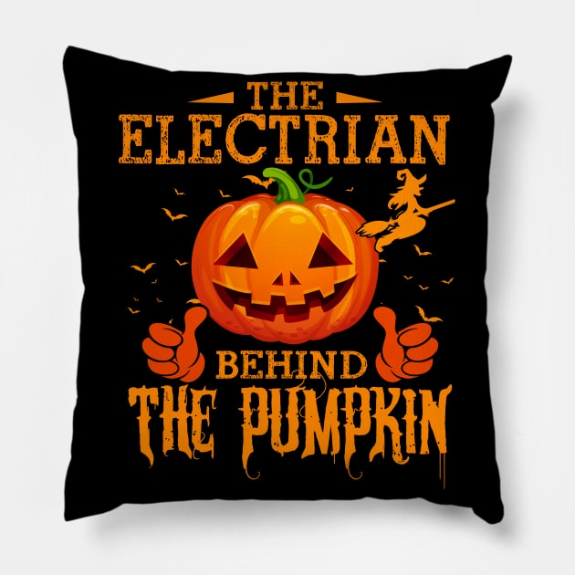 Mens The CHEF Behind The Pumpkin T shirt Funny Halloween T Shirt_ELECTRIAN Pillow by Sinclairmccallsavd