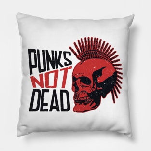 Punks Not Dead // Punk Rock Skeleton Pillow