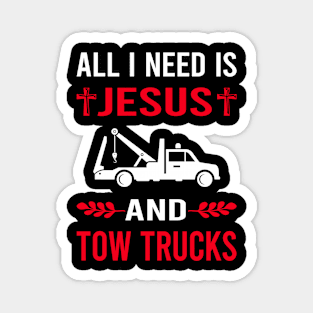 I Need Jesus And Tow Truck Trucks Magnet