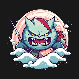 Cloud-Riding Angry Sushi Samurai T-Shirt