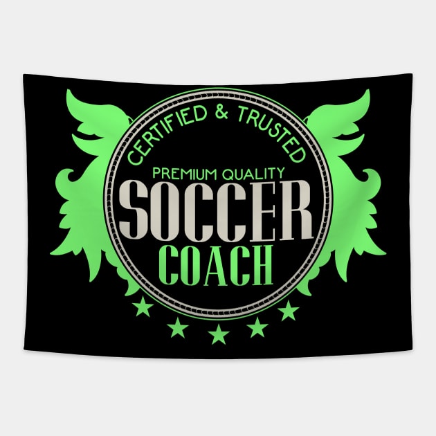 Soccer Coach Seal Badge | Football Sport Quality Tapestry by DesignatedDesigner