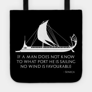 Ancient Roman Greek Stoic Philosophy Seneca Quote Tote