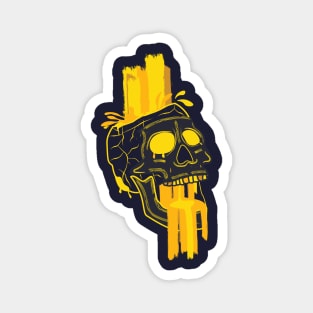 Gold Paint Skull Magnet