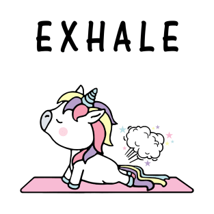 Exhale Chibi Cute Unicorn Fart T-Shirt