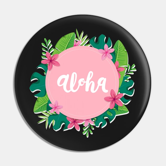 Aloha with Tropical Plants and Flowers Pin by bluerockproducts