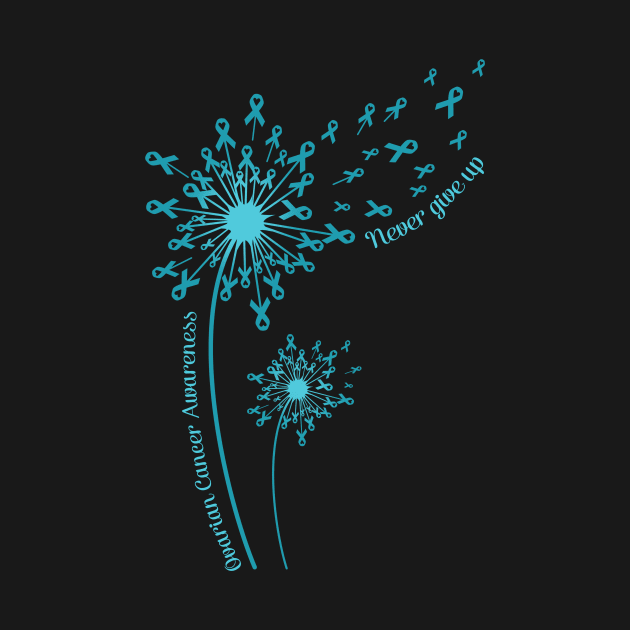 Dandelion Ovarian Cancer Awareness Never Give Up by Elliottda