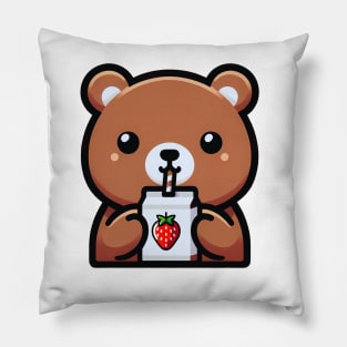 Cute Bear with Juice Box Pillow