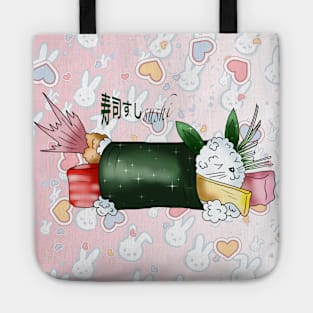 sushi roll cute rabbit rice Tote