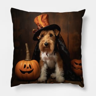 Fox Terrier Halloween Pillow