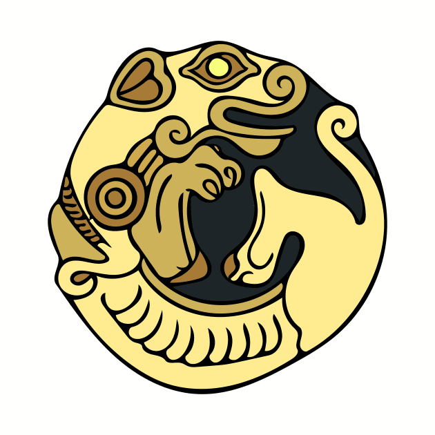 Scythian roller animal / wild animal - timeless abstraction by LeahHa