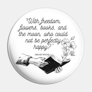 freedom, books, flowers and the moon Pin