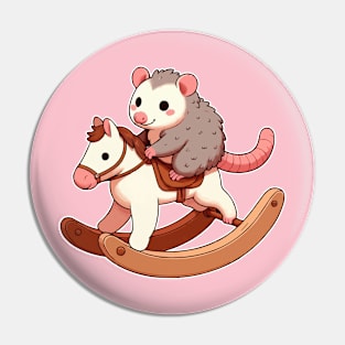 cute Possum ride rocking Horse Pin