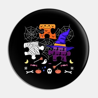 Halloween Puzzles Mummy Pumpkin Witch Pin