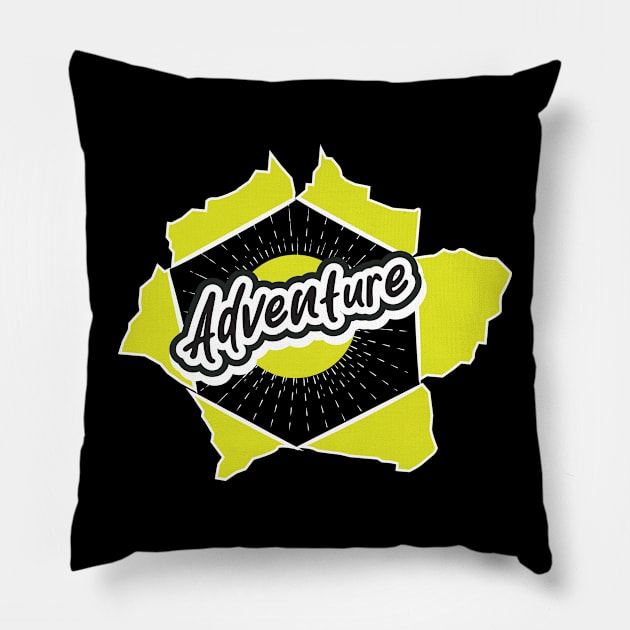 Adventure Pillow by T-Shirt Attires