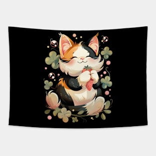 Cat Strawberry Crafts Tapestry