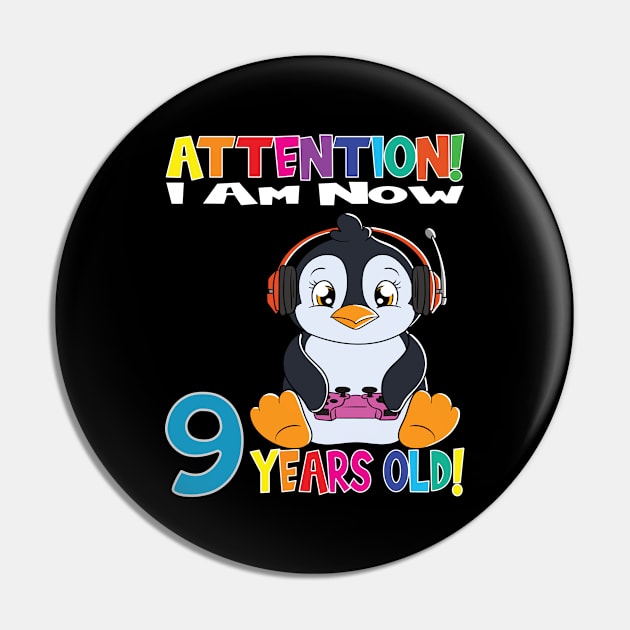 Penguin Birthday I Am Now 9 Years Old Pin by MzumO