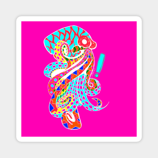 the magical octopus in squid game art pattern Magnet