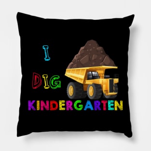 I Dig Kindergarten Yellow Truck Back to school design Pillow