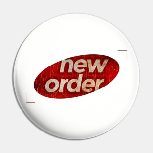 New Order - simple red elips vintage Pin