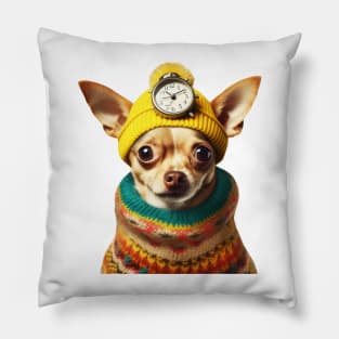 Time Warp Chihuahua Pillow