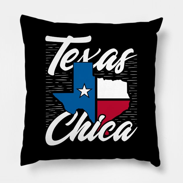 American Texas Chica Flag Texan Pillow by shirtsyoulike