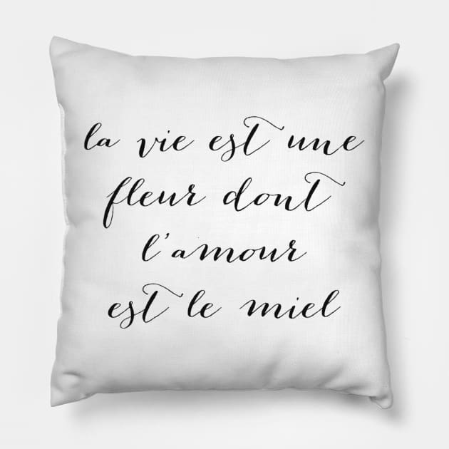 French Love Phrase Pillow by Carpe Tunicam