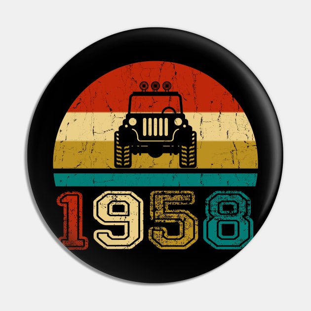 Vintage Jeep 1958 Birthday Jeep Gift Pin by Superdadlove