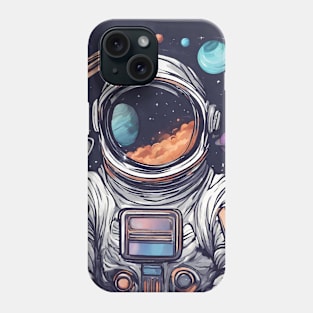 Futurstic Astronaut Space Scene Phone Case