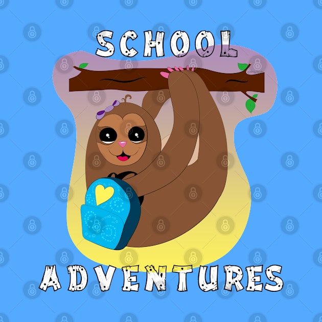 School Adventures_Girl Sloth by DitzyDonutsDesigns