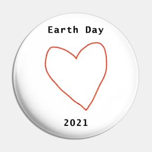 Red Heart Outline for Earth Day 2021 Pin