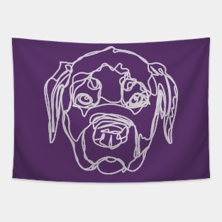 Dog white Outline Design Tapestry