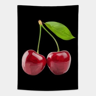 Pair of Red Ripe Cherries Tapestry