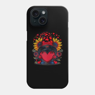 Happy Valentines Day Gnome With Leopard Sunflower Valentine Phone Case