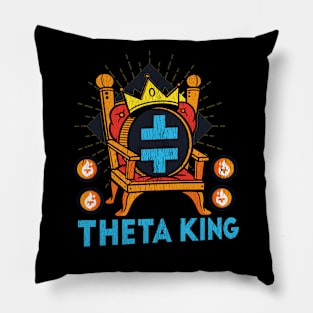 Theta Crypto King Funny Retro Crypto Gift Ideas Pillow